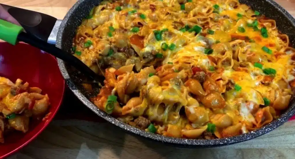 One Pot Cheesy Taco Pasta