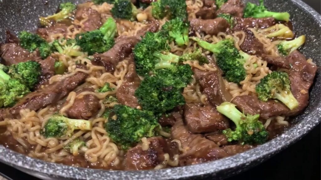 Beef and Broccoli Ramen Stir Fry