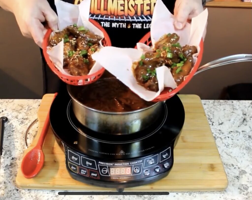 Peanut Butter and Jelly Wings in baskets