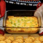 Sweet Onion Dip in glass baking dish