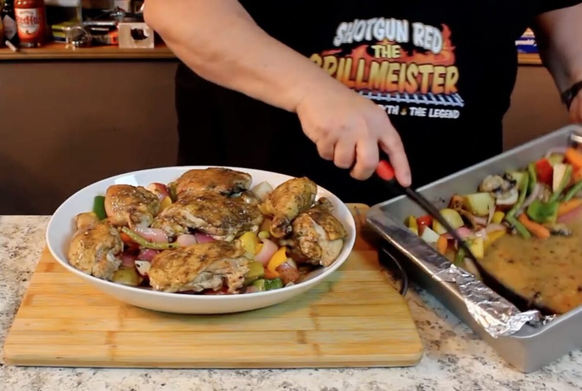 Roast Chicken Over Vegetables - Shotgunred.com