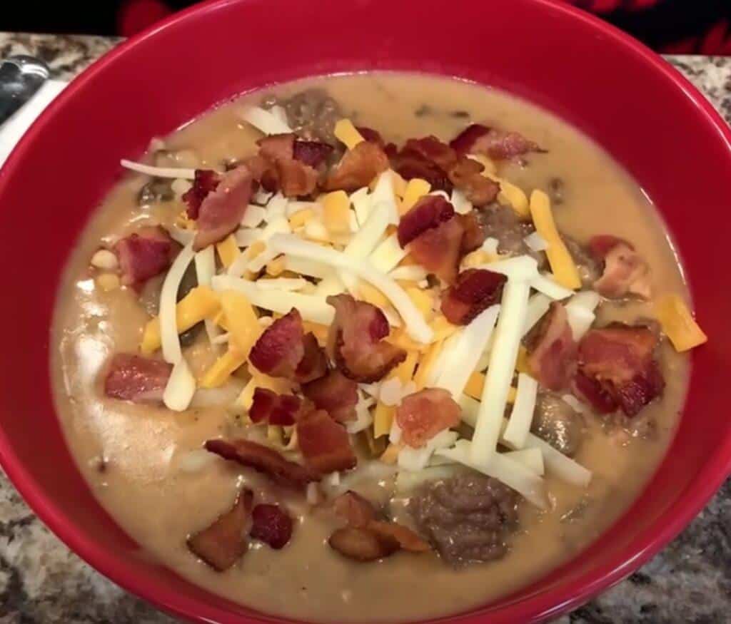 Low Carb Bacon Cheeseburger Soup