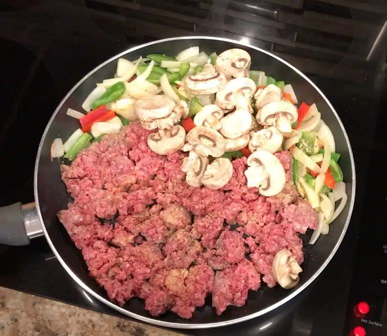 One pan Philly Cheese Steak