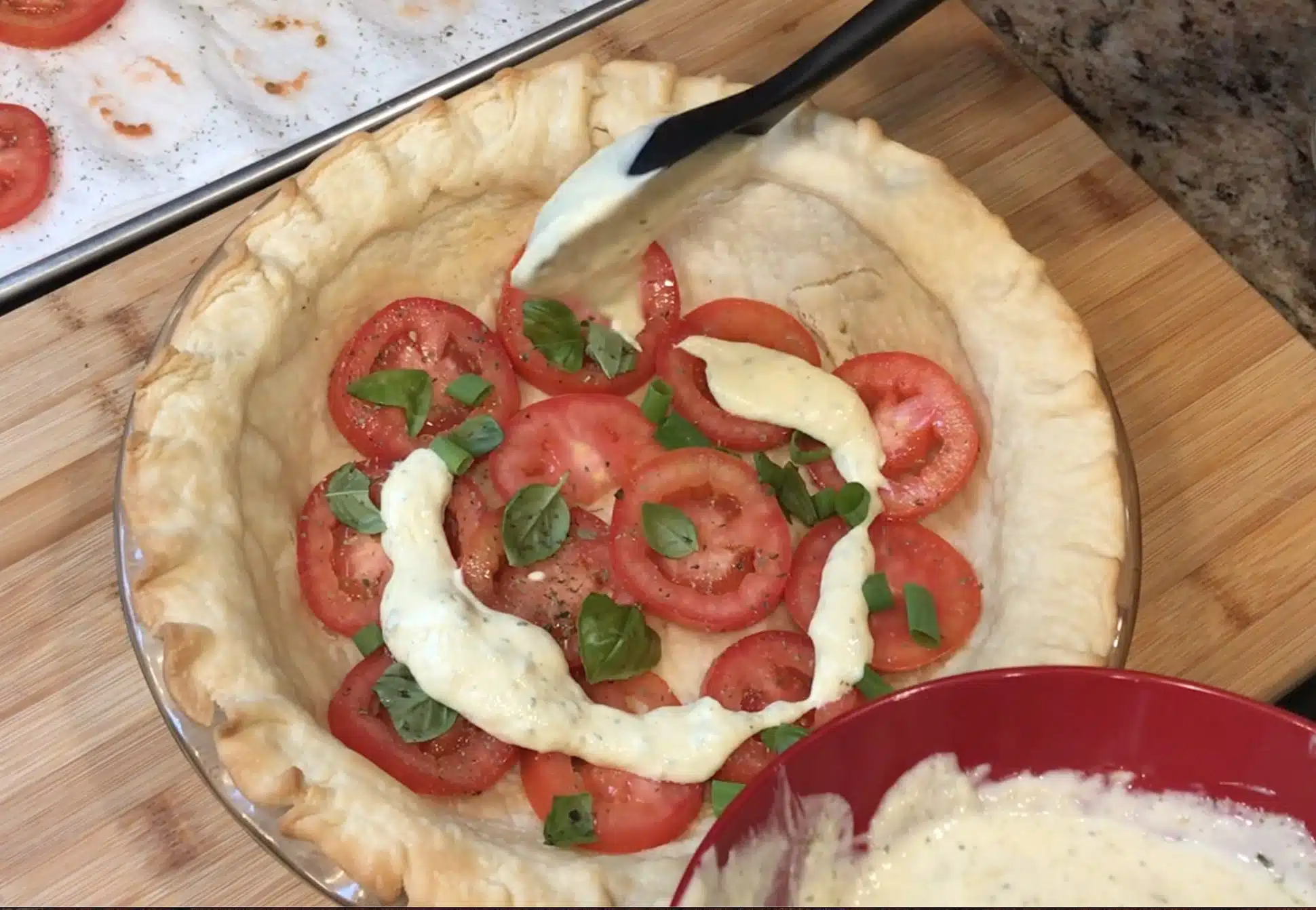 Tomato Bacon Ranch Pie