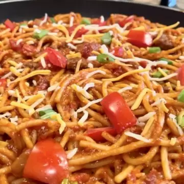 One Pot Taco Spaghetti