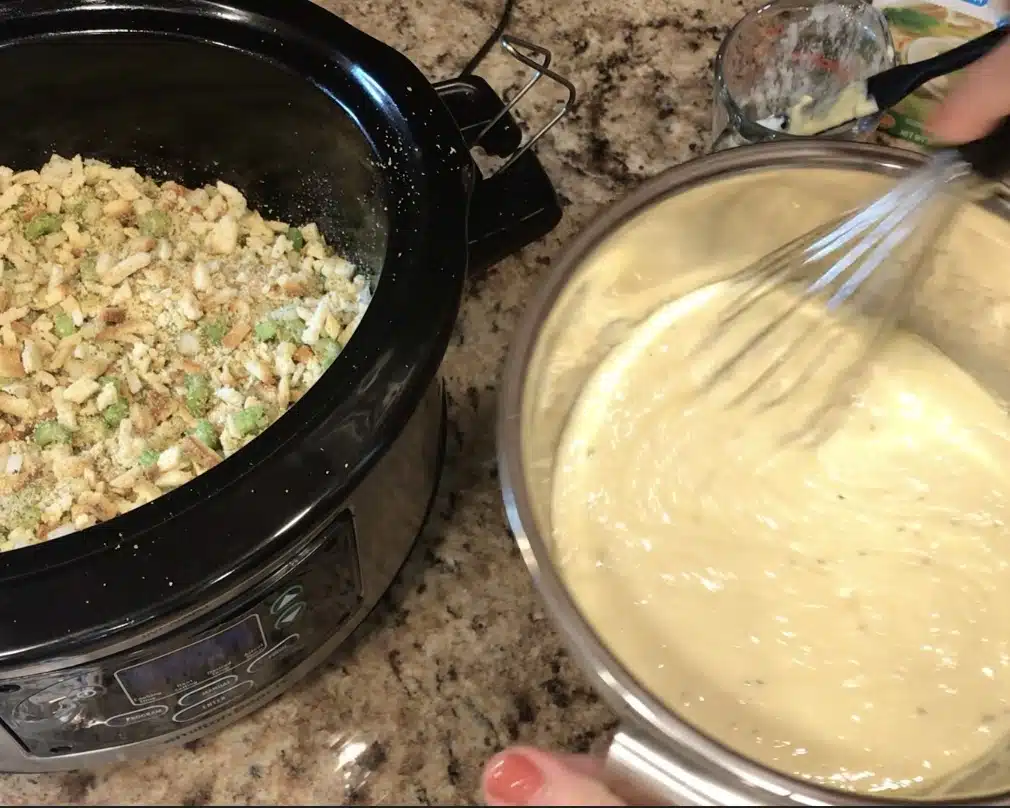 Easy Crockpot Chicken and Stuffing
