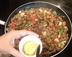 Slow Cooker Sloppy Joe Dip in skillet