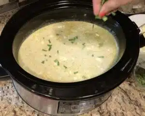 Crockpot Creamy Chicken Enchilada Soup