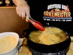 Frying fish in a cast iron skillet