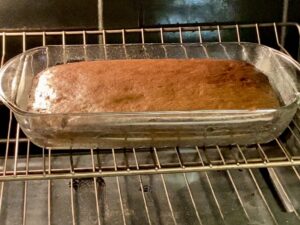 Chocolate Cake baking in oven