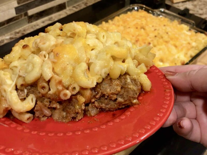 Mac and Cheese Meatloaf Casserole