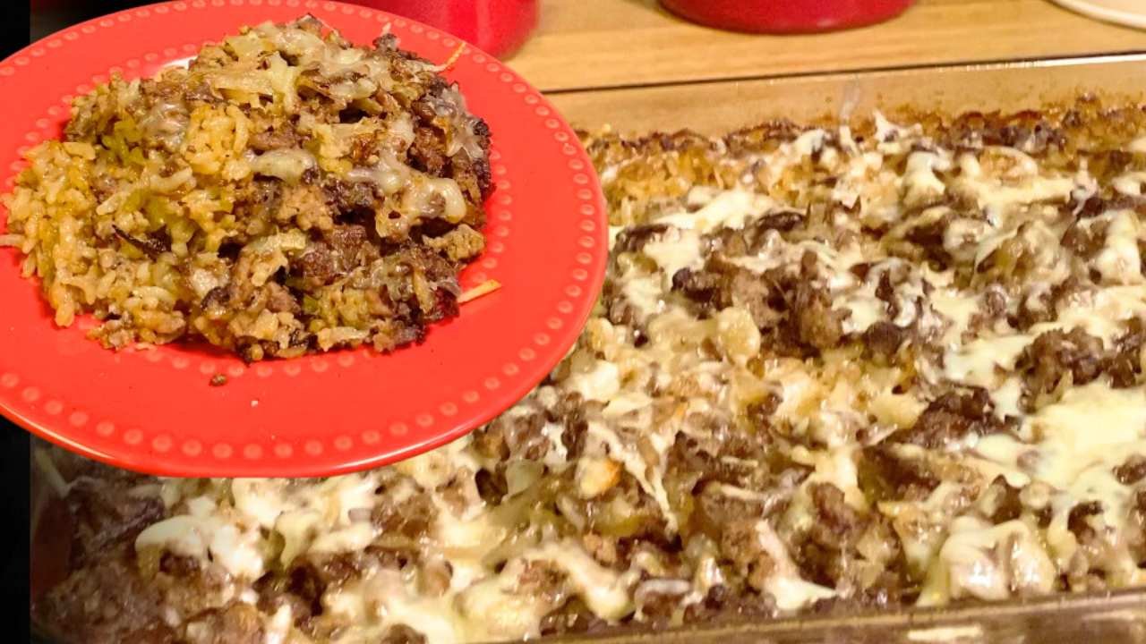 French Onion Beef & Rice Dish